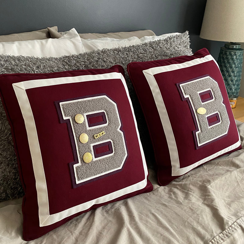 Varsity pillows made for a multi sport athlete of Broadneck High School.