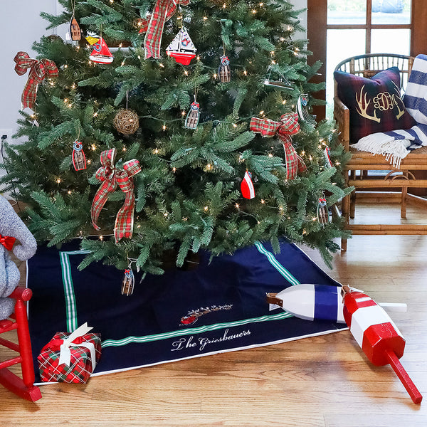 Tree Skirt in Navy Annapolis Pillow Company