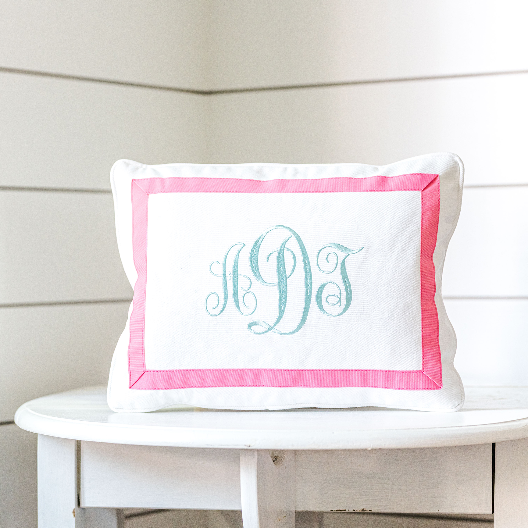 Baby Girl Monogram Lumbar Pillow Annapolis Pillow Company