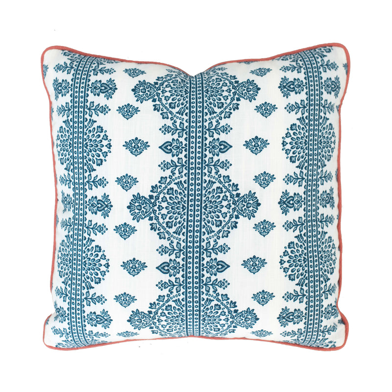 Porcelain Blue Striped Medallion 18"