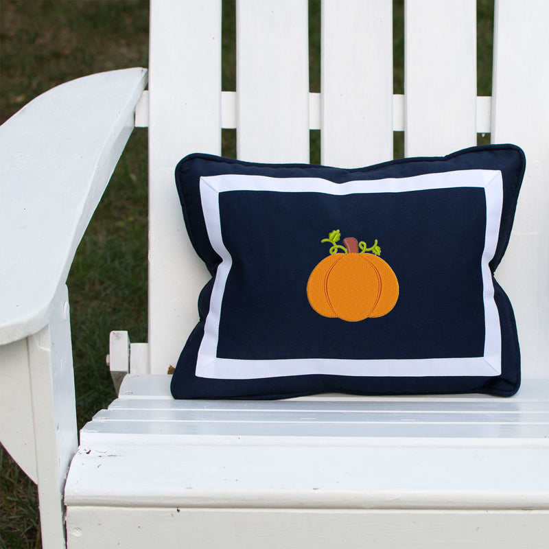 Pumpkin on Navy Lumbar