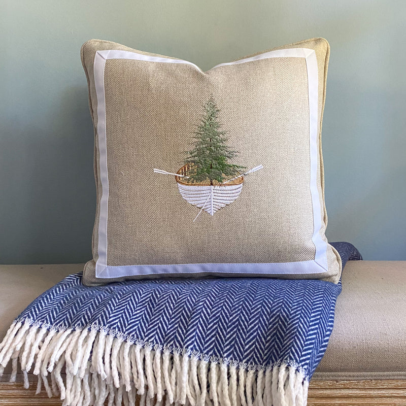 Rowboat Pine Pillow 18"