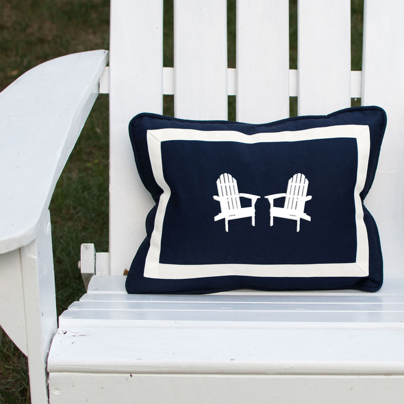 Adirondack Pair on Outdoor Navy Lumbar