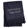 Don't Give Up The Ship - Solid Navy Throw