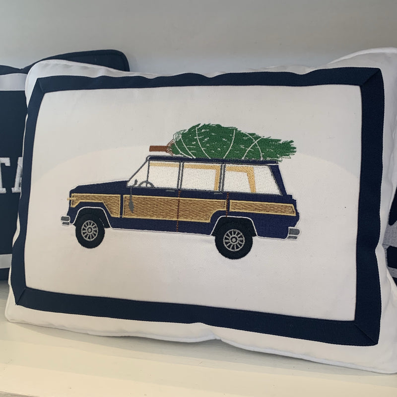 Navy Wagoneer on White Lumbar